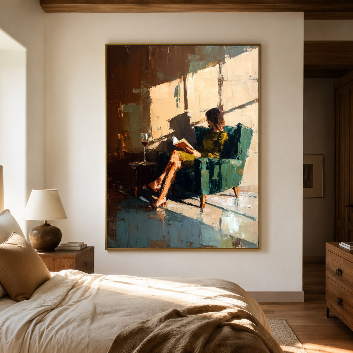 The Afternoon Stays Open - interior setting 5 - expressive contemporary art painting