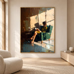 The Afternoon Stays Open - interior setting 8 - expressive contemporary art painting