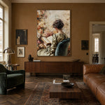 The Book and Blossoms - interior setting 5 - expressive contemporary art painting