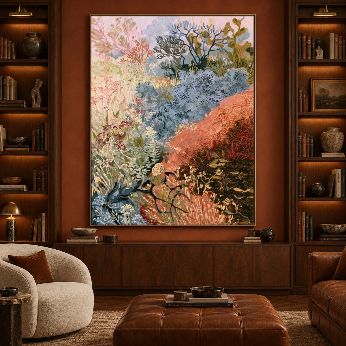 The Colorful Garden Trail - interior setting 3 - expressive contemporary art painting