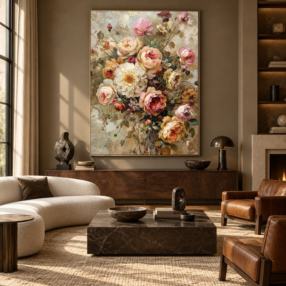 The Garden Comes Home - front-view living-room hero - expressive contemporary art painting