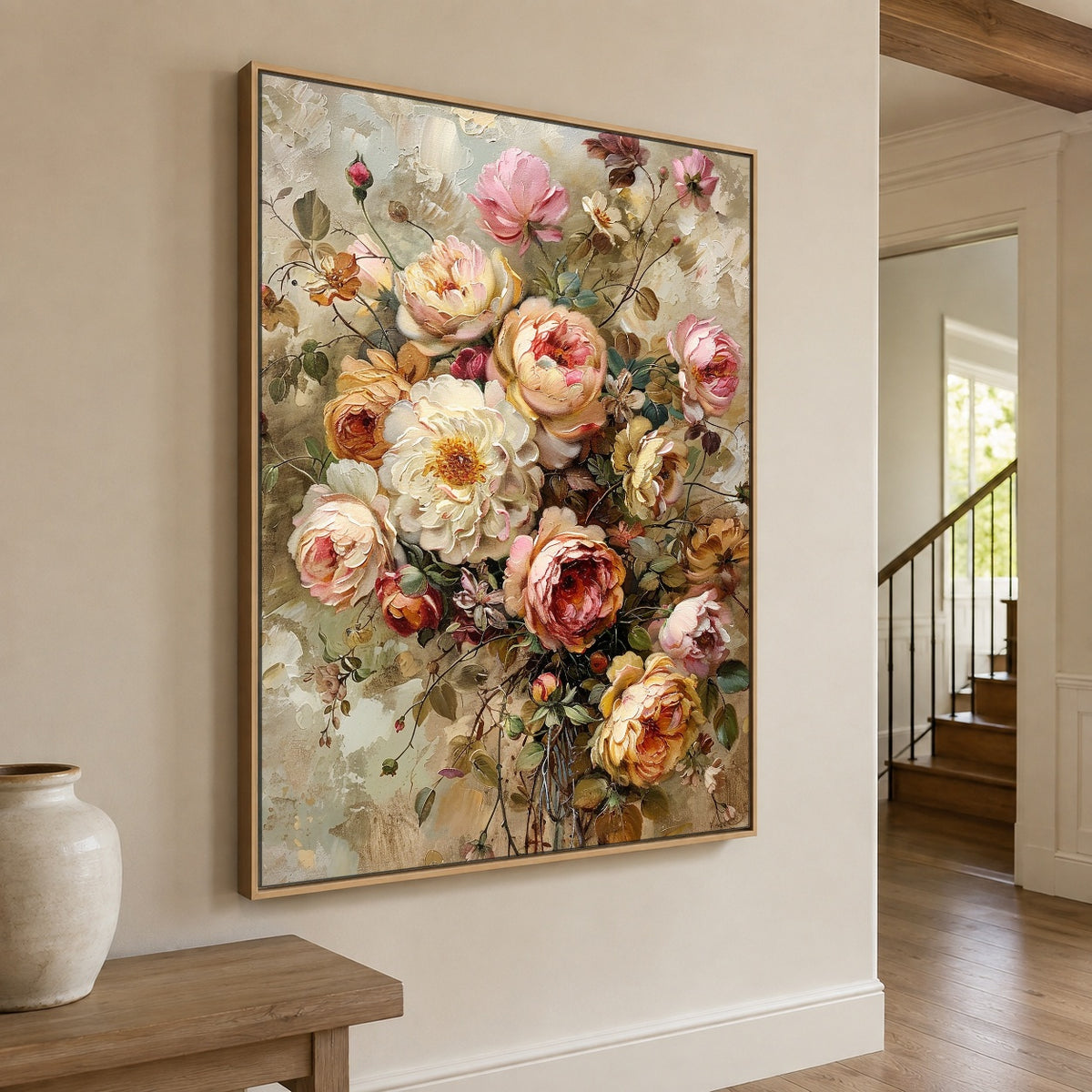 The Garden Comes Home - oblique view - expressive contemporary art painting
