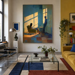 The Light Between Us - front-view living-room hero - expressive contemporary art painting