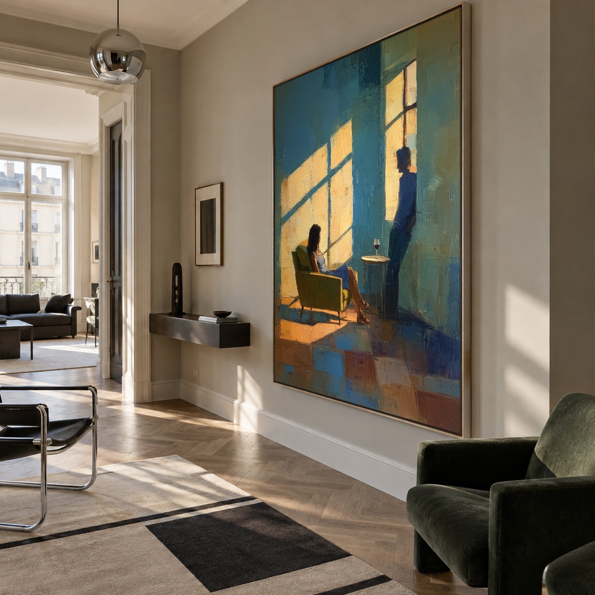 The Light Between Us - oblique view - expressive contemporary art painting