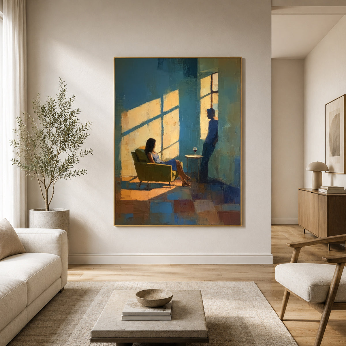 The Light Between Us - interior setting 5 - expressive contemporary art painting