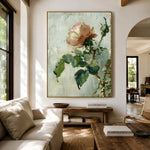 The Quiet Rose - front-view living-room hero - expressive contemporary art painting