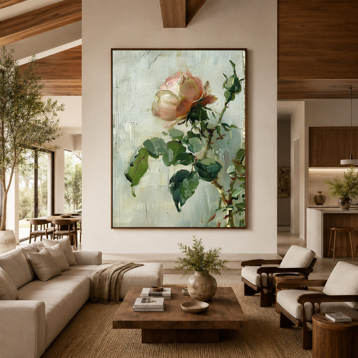 The Quiet Rose - interior setting 3 - expressive contemporary art painting