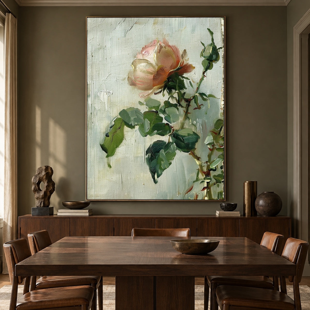 The Quiet Rose - interior setting 5 - expressive contemporary art painting