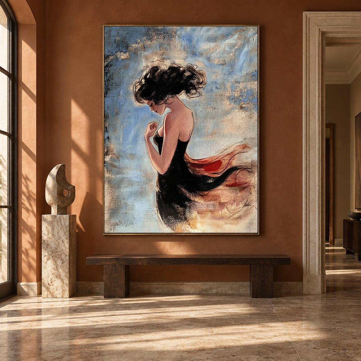 The Unspoken Turn - interior setting 7 - expressive contemporary art painting