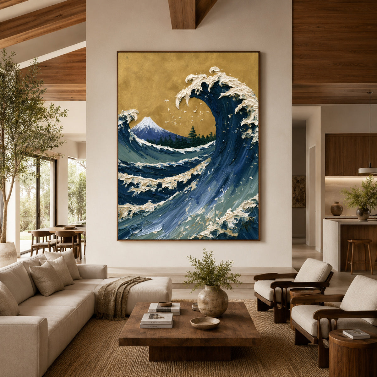 The Wave Holds Sky - interior setting 3 - expressive contemporary art painting