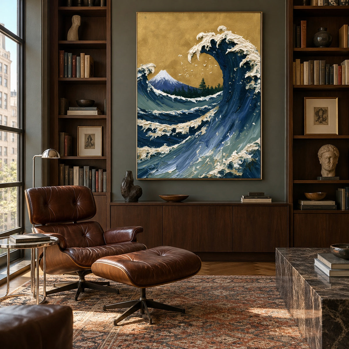 The Wave Holds Sky - interior setting 5 - expressive contemporary art painting