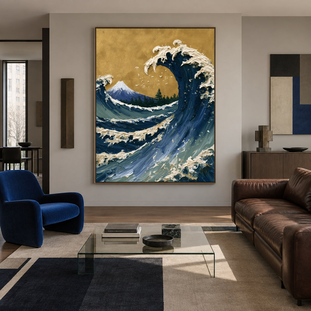 The Wave Holds Sky - interior setting 7 - expressive contemporary art painting
