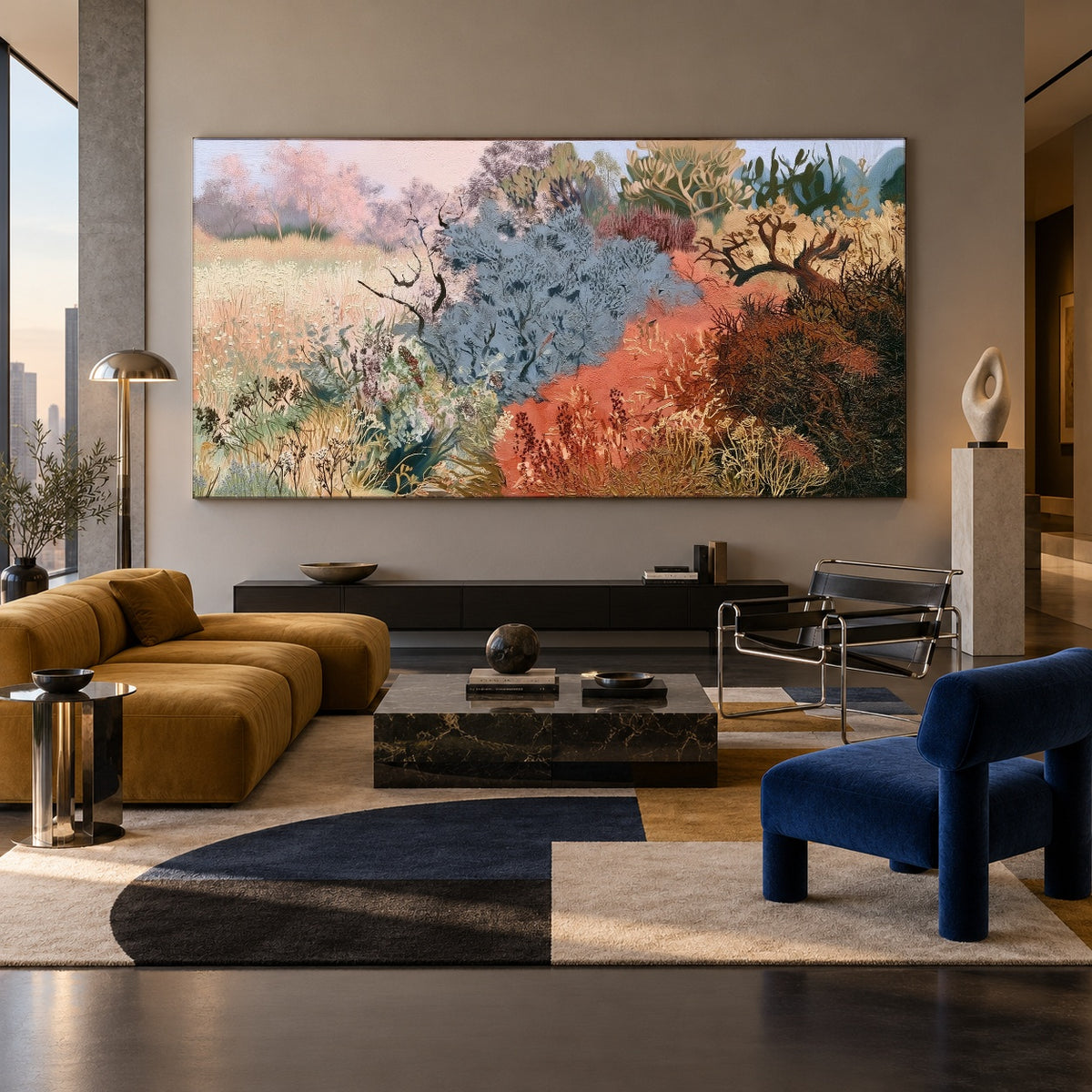 The Wild Garden Path - front-view living-room hero - expressive contemporary art painting