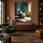 The Window Keeps Time - front-view living-room hero - expressive contemporary art painting