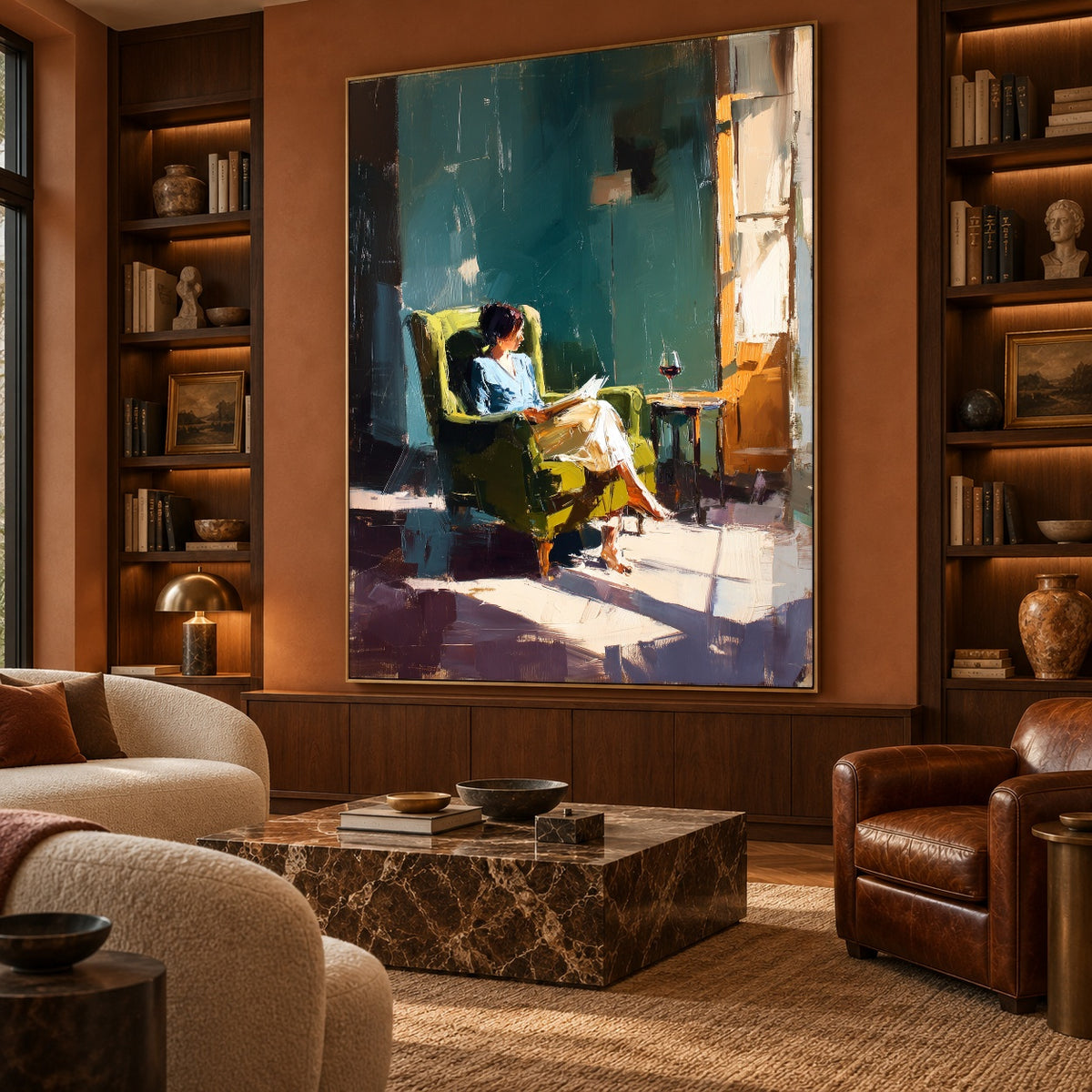 The Window Keeps Time - oblique view - expressive contemporary art painting