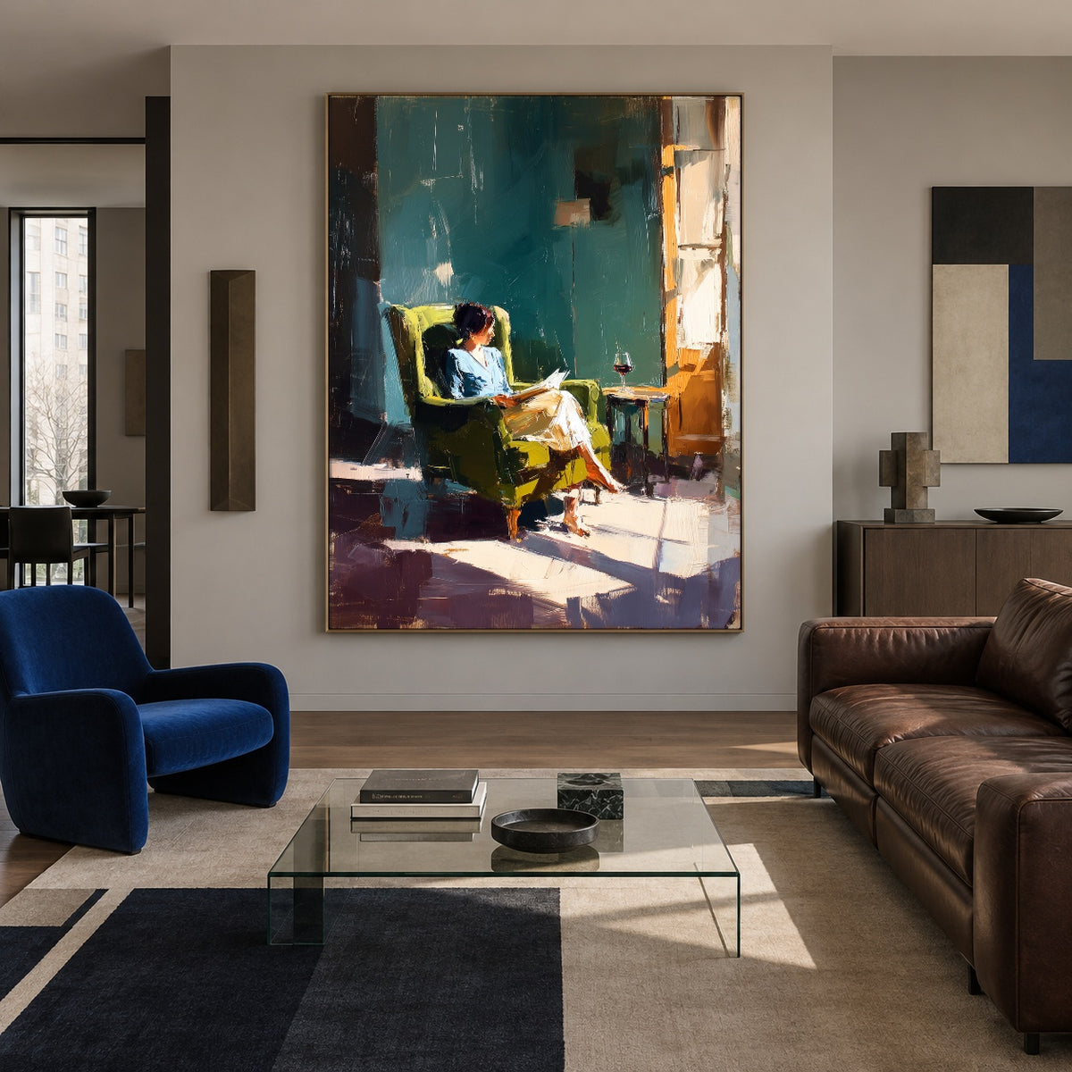 The Window Keeps Time - interior setting 3 - expressive contemporary art painting