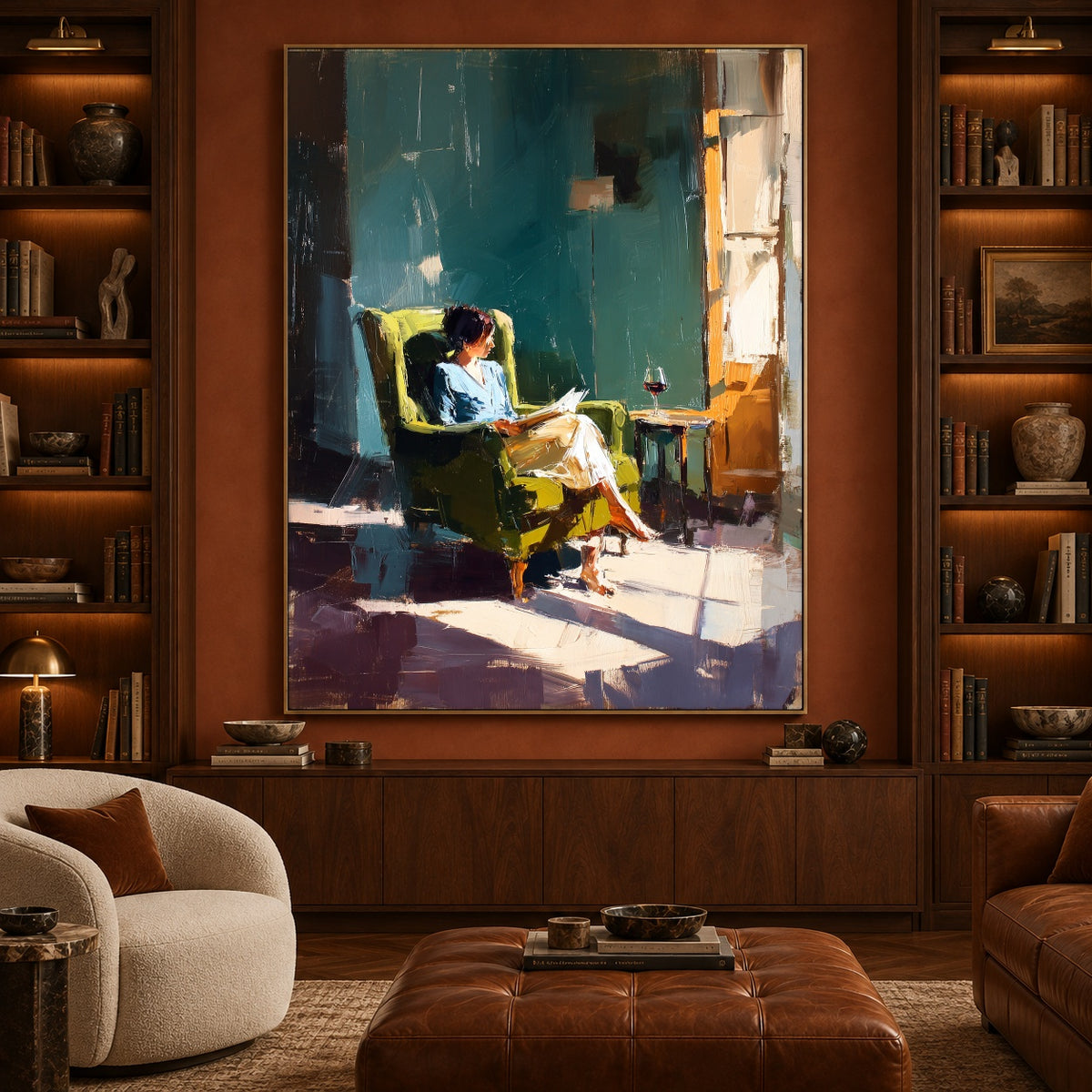 The Window Keeps Time - interior setting 4 - expressive contemporary art painting