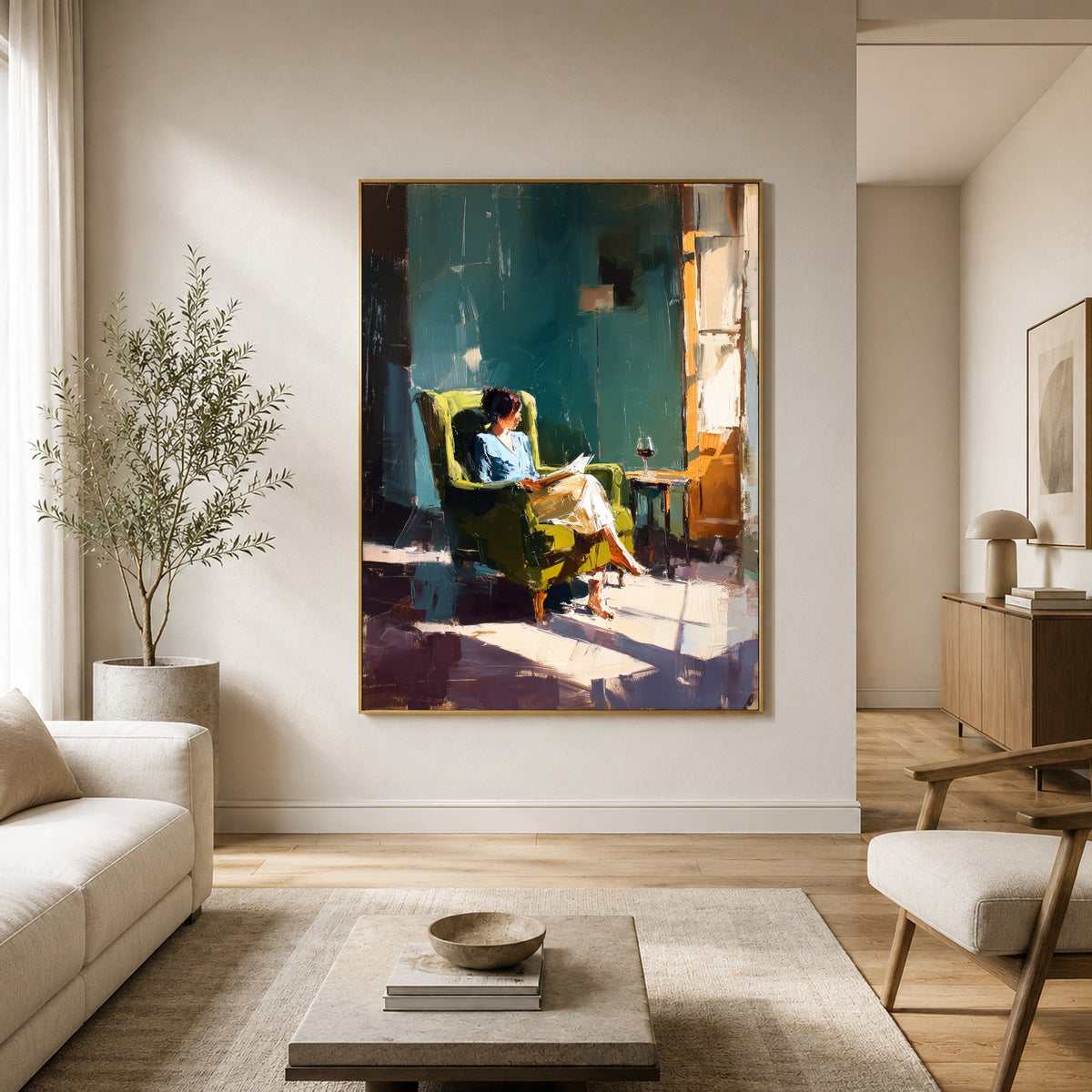 The Window Keeps Time - interior setting 5 - expressive contemporary art painting