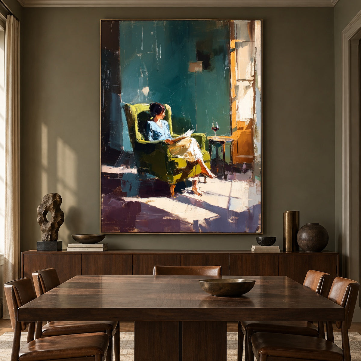 The Window Keeps Time - interior setting 6 - expressive contemporary art painting
