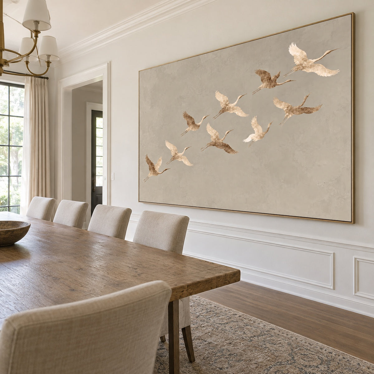 Together Across Soft Skies - interior setting 05 - expressive contemporary art painting