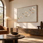 Together Across Soft Skies - interior setting 07 - expressive contemporary art painting