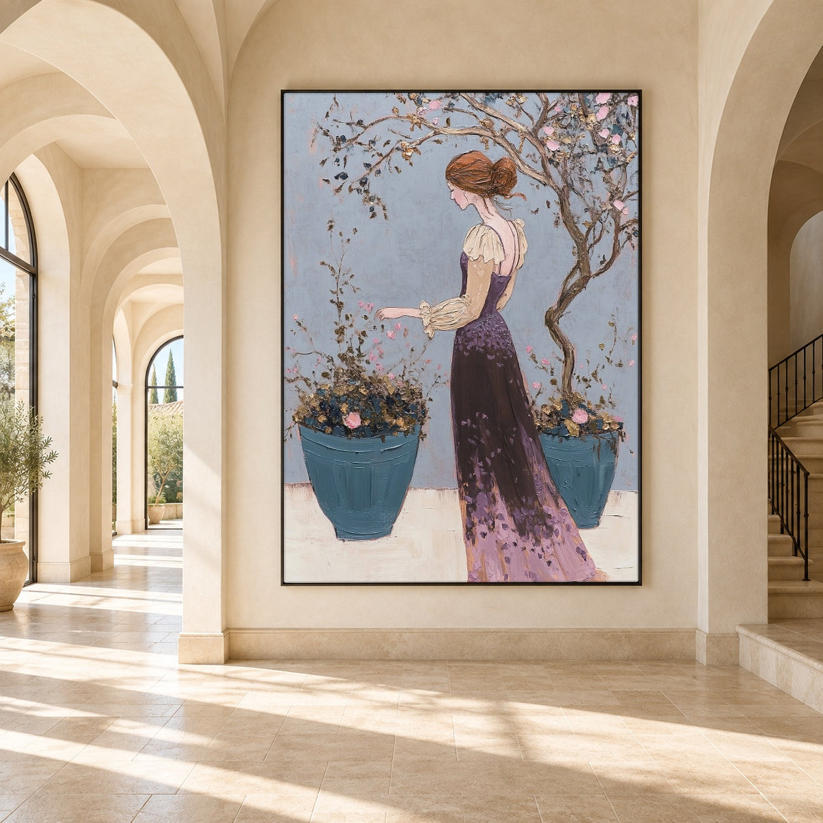 Under Garden Branches - interior setting 7 - expressive contemporary art painting