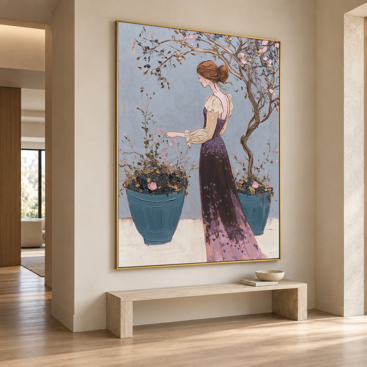 Under Garden Branches - interior setting 8 - expressive contemporary art painting