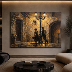 Under the Old Lamplight - front view hero - expressive contemporary art painting
