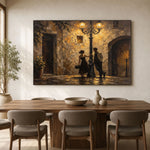 Under the Old Lamplight - interior setting 04 - expressive contemporary art painting