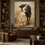 Velvet Reins and Ivory - front-view living-room hero - expressive contemporary art painting