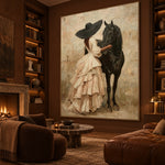 Velvet Reins and Ivory - oblique view - expressive contemporary art painting