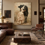 Velvet Reins and Ivory - interior setting 3 - expressive contemporary art painting