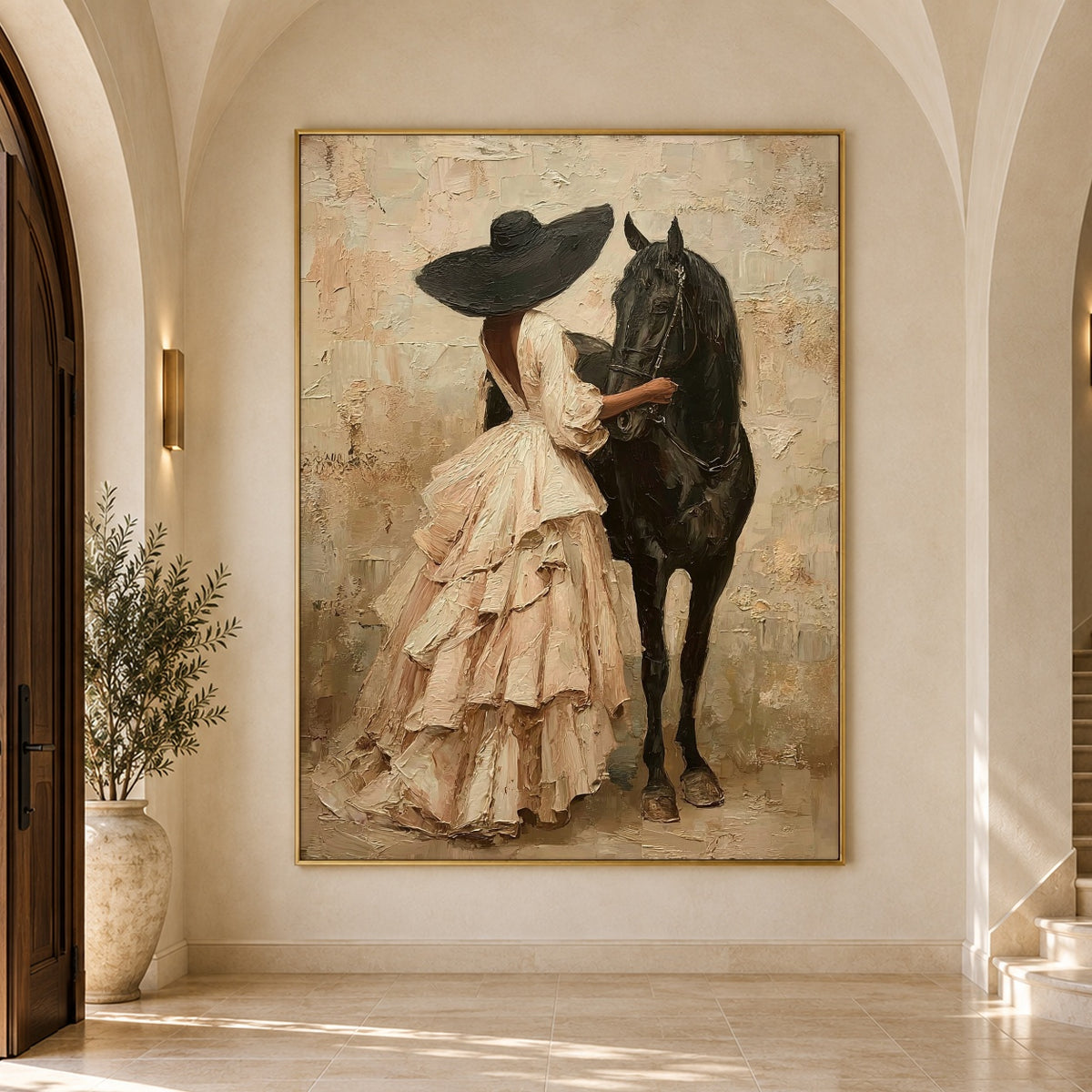 Velvet Reins and Ivory - interior setting 7 - expressive contemporary art painting