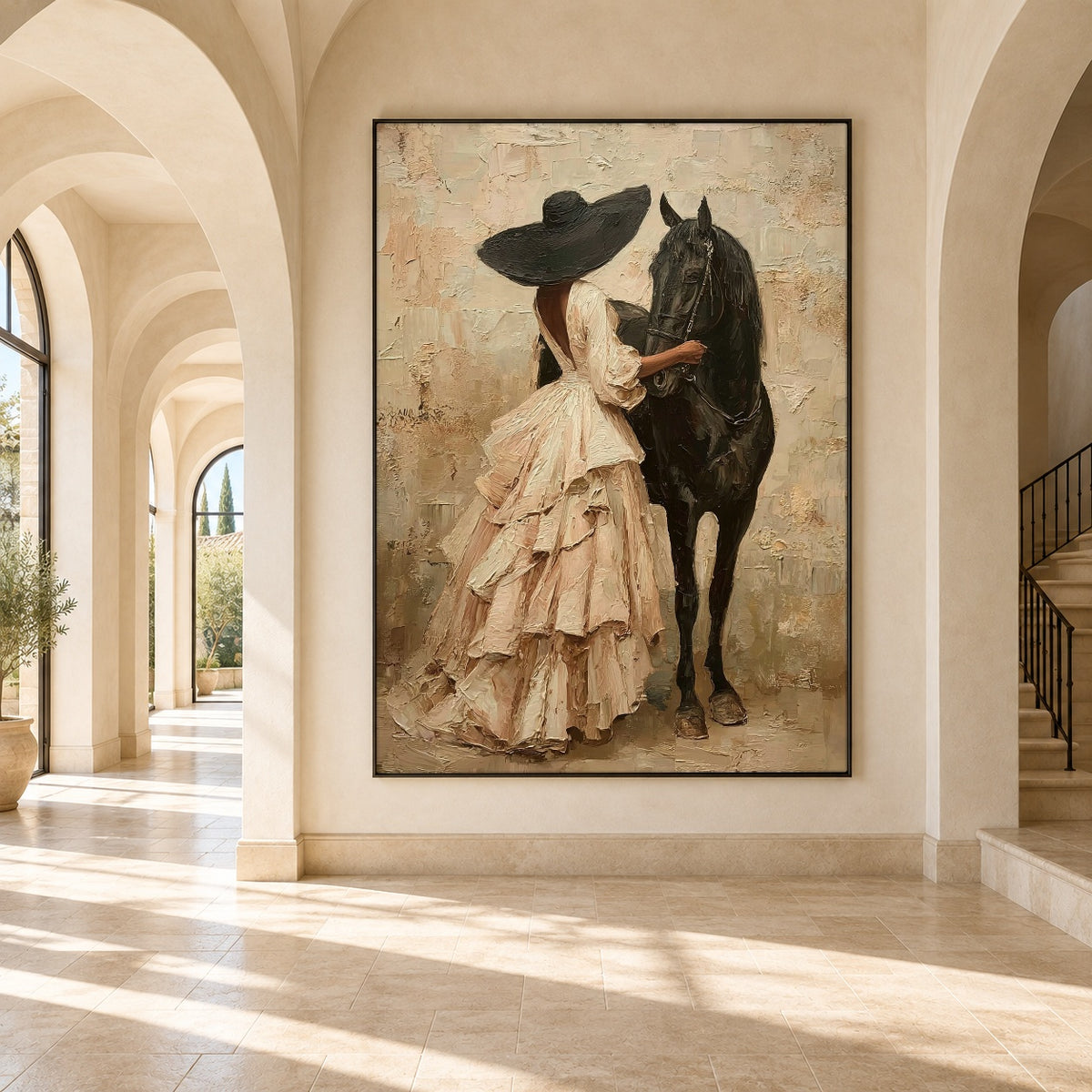 Velvet Reins and Ivory - interior setting 8 - expressive contemporary art painting