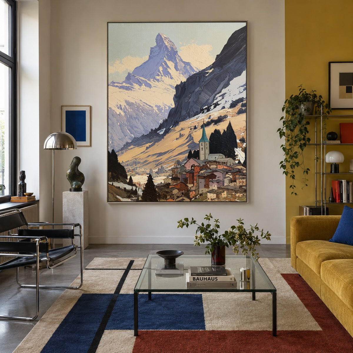 Village Beneath the Summit - interior setting 4 - expressive contemporary art painting