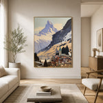 Village Beneath the Summit - interior setting 6 - expressive contemporary art painting