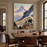 Village Beneath the Summit - interior setting 7 - expressive contemporary art painting