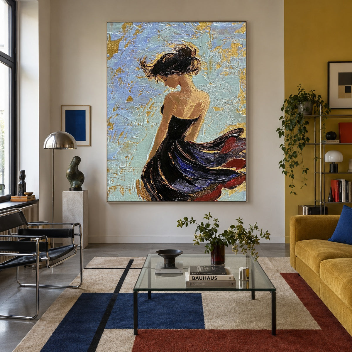 When the Breeze Returns - interior setting 3 - expressive contemporary art painting