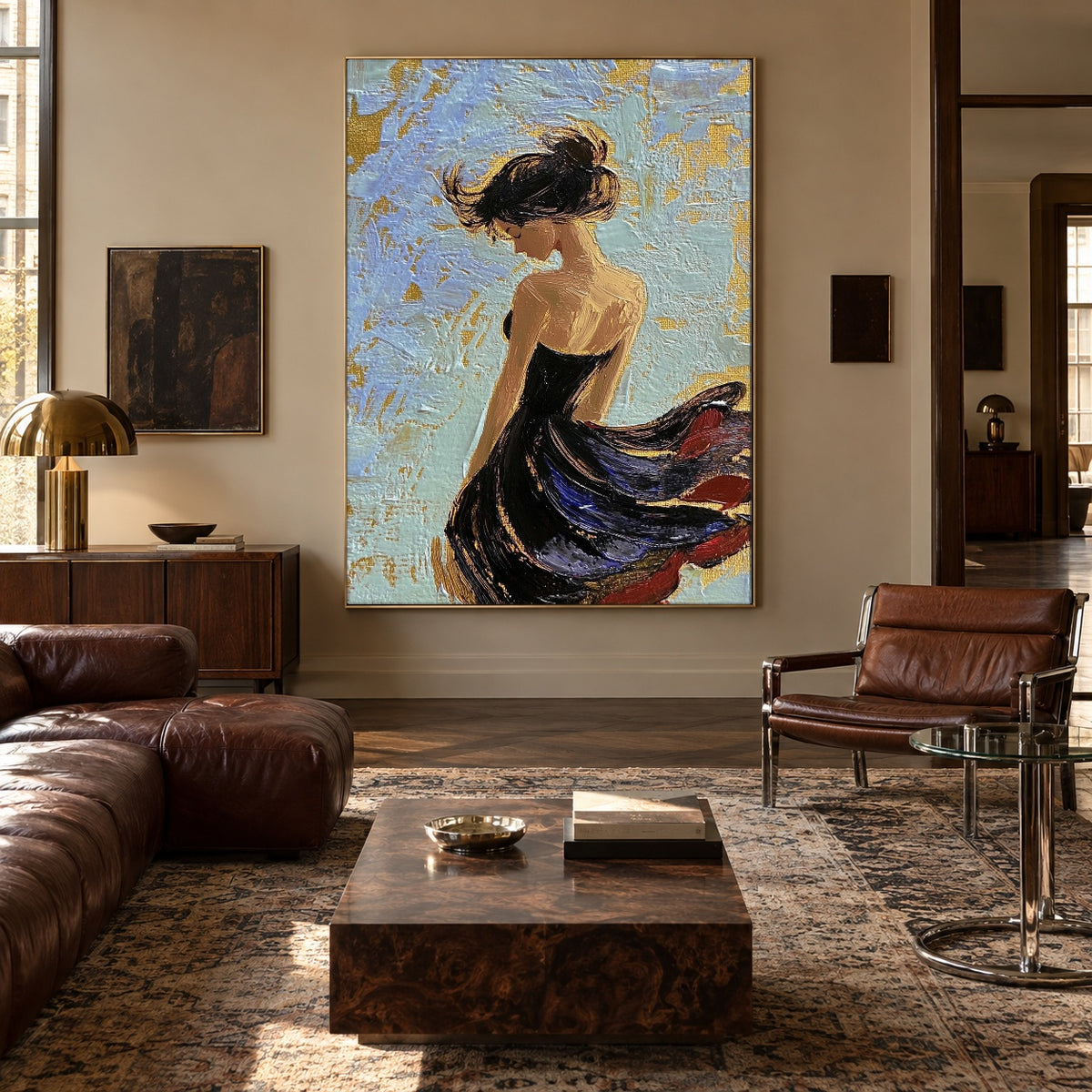 When the Breeze Returns - interior setting 4 - expressive contemporary art painting