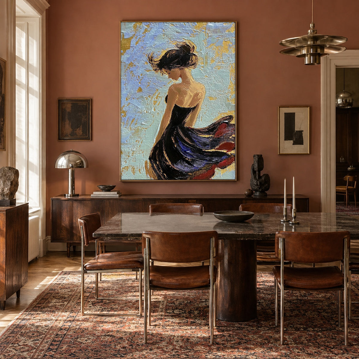When the Breeze Returns - interior setting 5 - expressive contemporary art painting
