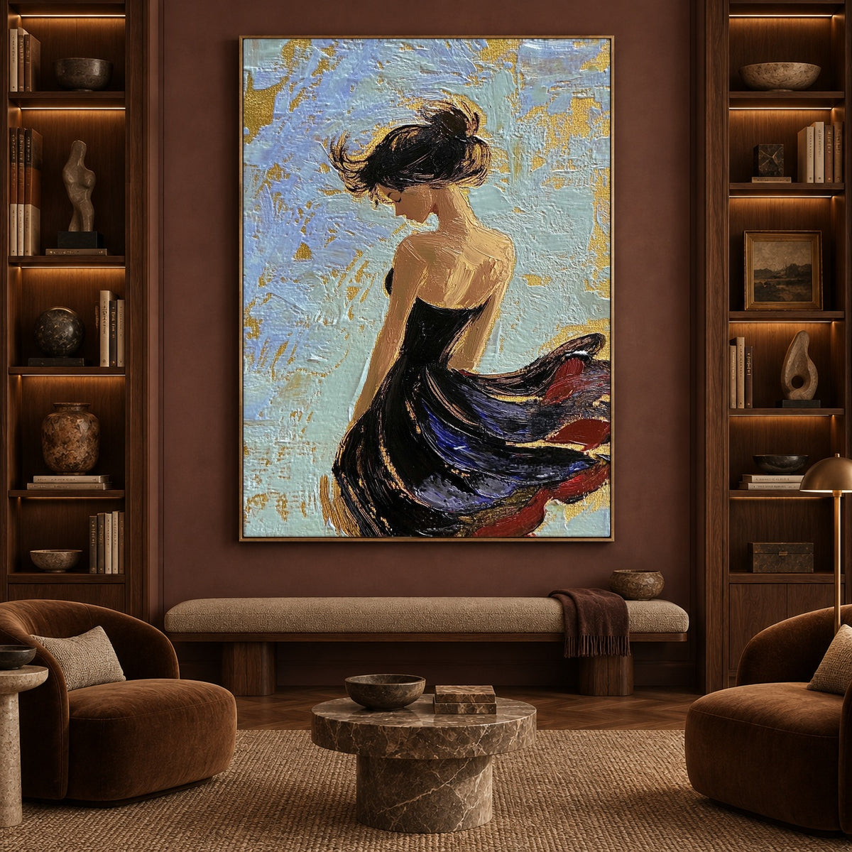 When the Breeze Returns - interior setting 8 - expressive contemporary art painting