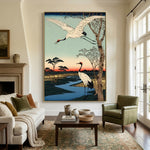 Where Cranes Follow Water - interior setting 3 - expressive contemporary art painting