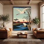 Where Cranes Follow Water - interior setting 4 - expressive contemporary art painting