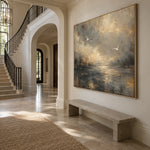 Where Light Meets Water - oblique view - expressive contemporary art painting