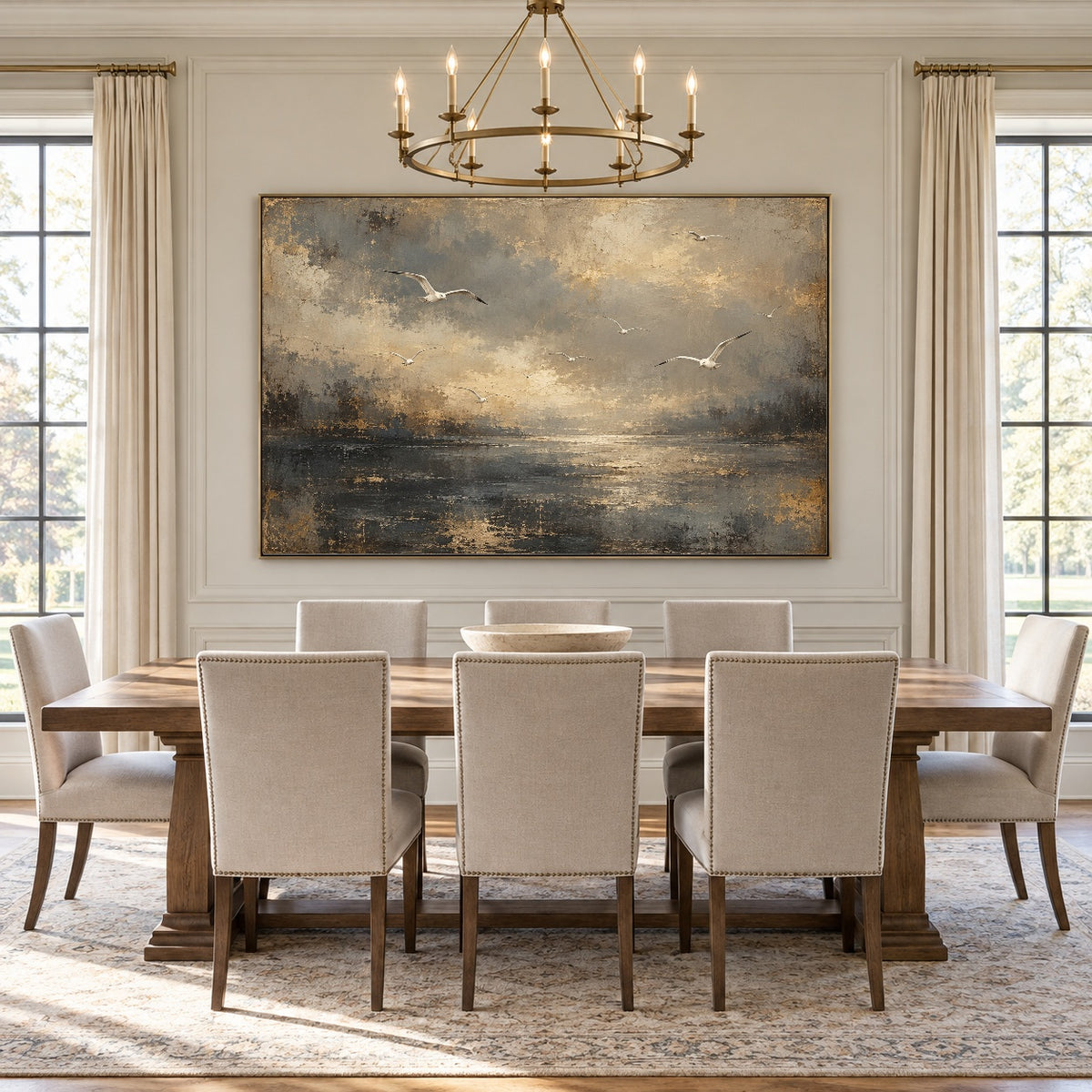 Where Light Meets Water - interior setting 04 - expressive contemporary art painting