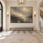 Where Light Meets Water - interior setting 07 - expressive contemporary art painting