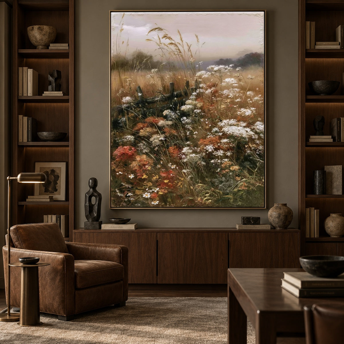 Where Meadow Flowers Wander - interior setting 5 - expressive contemporary art painting