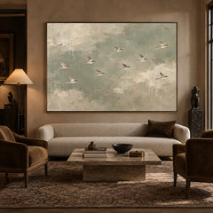 Where Quiet Wings Gather - front view hero - expressive contemporary art painting