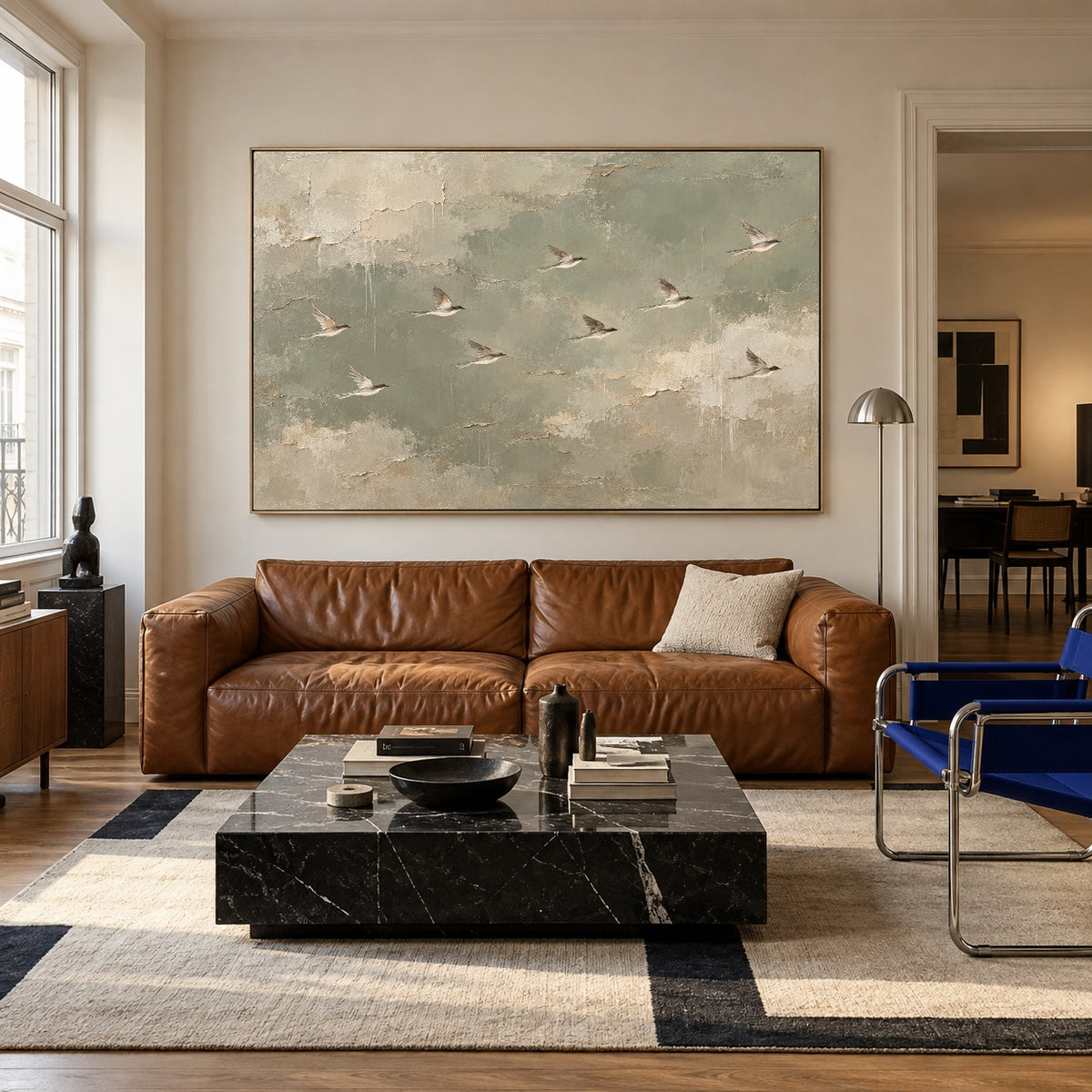 Where Quiet Wings Gather - interior setting 05 - expressive contemporary art painting