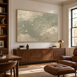 Where Quiet Wings Gather - interior setting 06 - expressive contemporary art painting